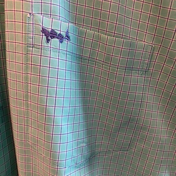 Coastal Cotton Shirts Mens Short Sleeve Teal Navy And White Check